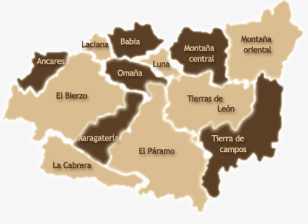 Mapa de la provincia de Len